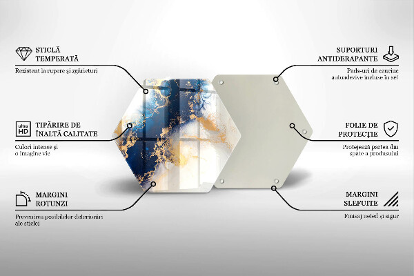 Tagliere in vetro Astrazione con il blu