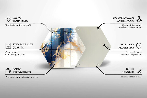 Tagliere in vetro Astrazione con il blu