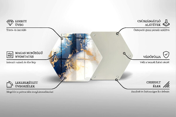 Tagliere in vetro Astrazione con il blu