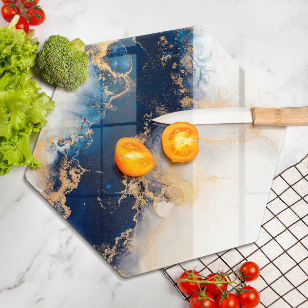 Tagliere in vetro Astrazione con il blu