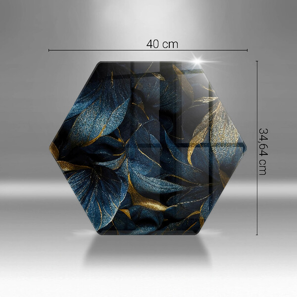 Tagliere in vetro Foglie decorative con oro