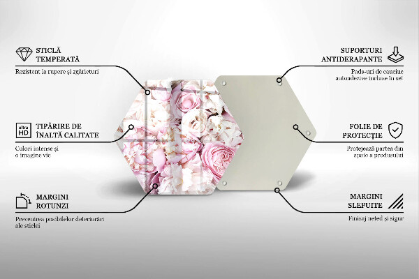 Tagliere in vetro Mazzo di peonia