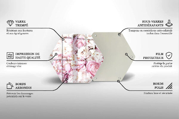 Tagliere in vetro Mazzo di peonia