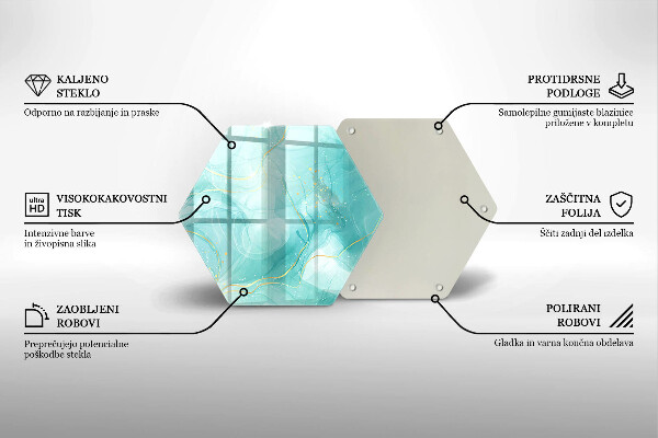 Tagliere in vetro Astrazione blu e oro
