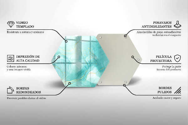 Tagliere in vetro Astrazione blu e oro