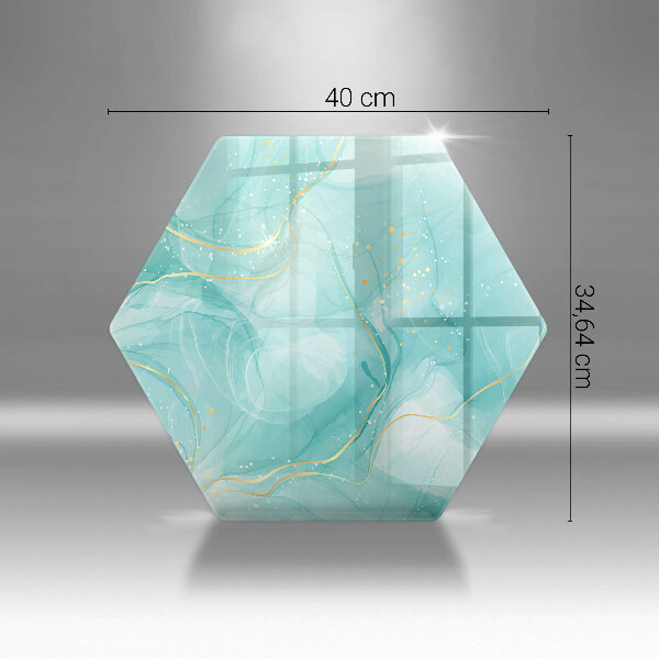 Tagliere in vetro Astrazione blu e oro