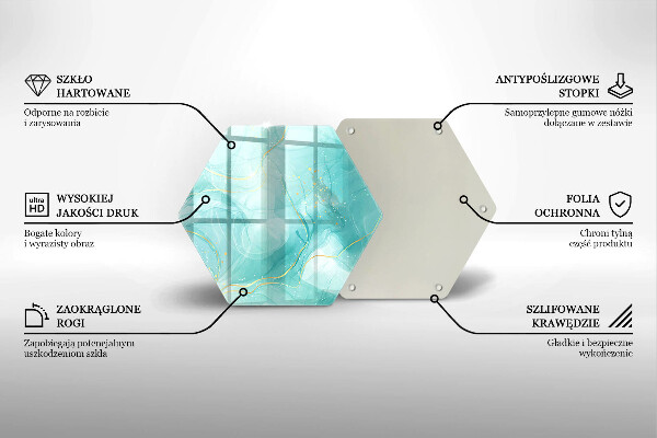 Tagliere in vetro Astrazione blu e oro