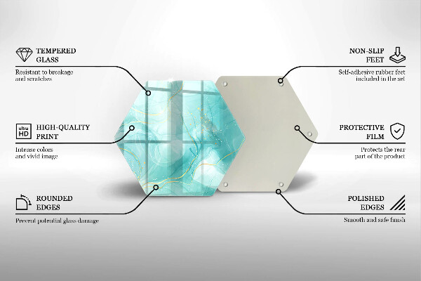 Tagliere in vetro Astrazione blu e oro
