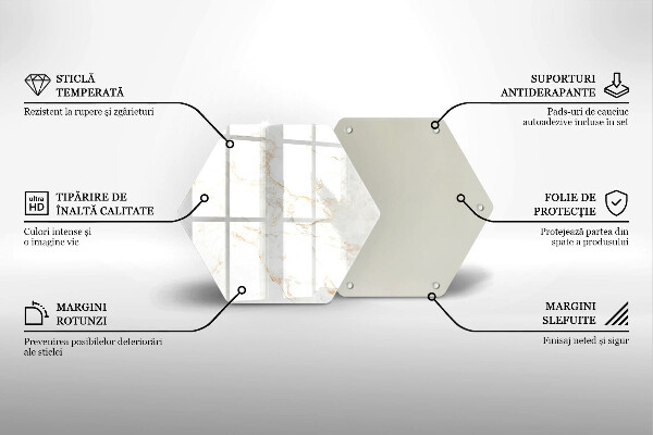 Tagliere in vetro Elegante pietra di marmo