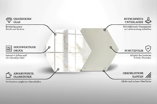 Tagliere in vetro Elegante pietra di marmo