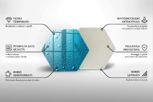 Tagliere in vetro Gocce d'acqua