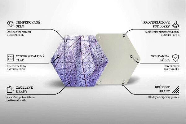 Tagliere in vetro Foglie con venature