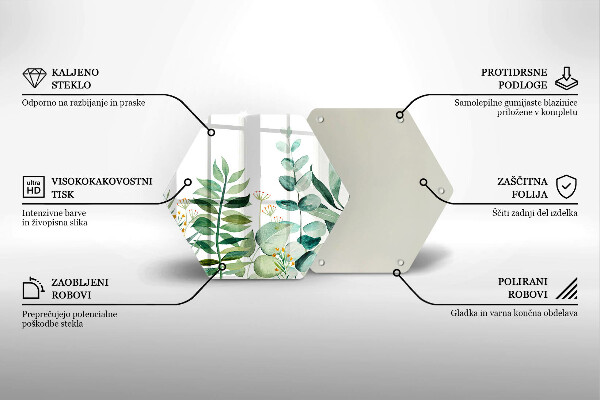 Tagliere in vetro Illustrazione delle foglie delle piante