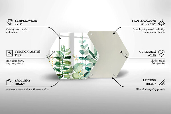 Tagliere in vetro Illustrazione delle foglie delle piante