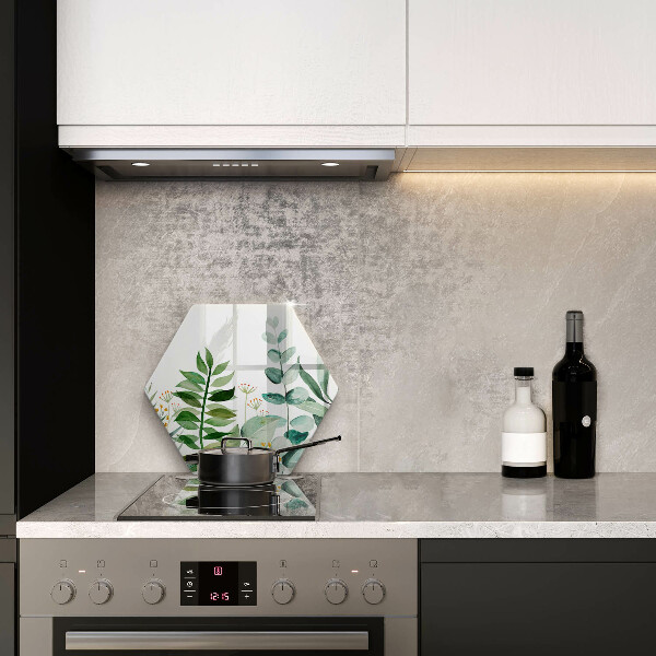 Tagliere in vetro Illustrazione delle foglie delle piante