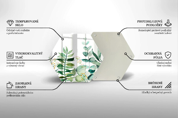 Tagliere in vetro Illustrazione delle foglie delle piante