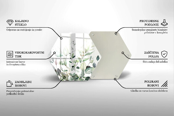 Tagliere in vetro Piante ad acquerello