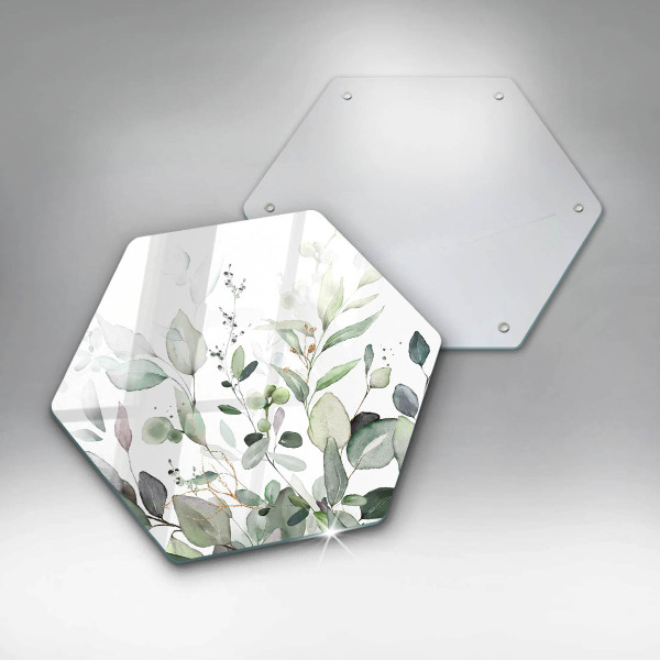 Tagliere in vetro Piante ad acquerello