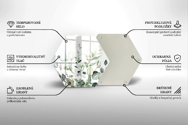 Tagliere in vetro Piante ad acquerello