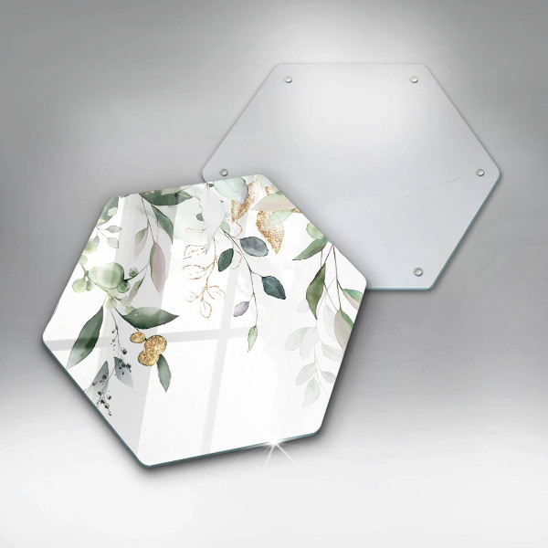 Tagliere in vetro Foglie ad acquerello