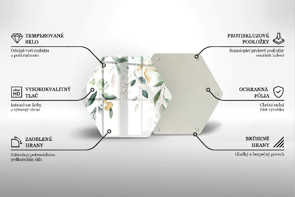 Tagliere in vetro Foglie ad acquerello