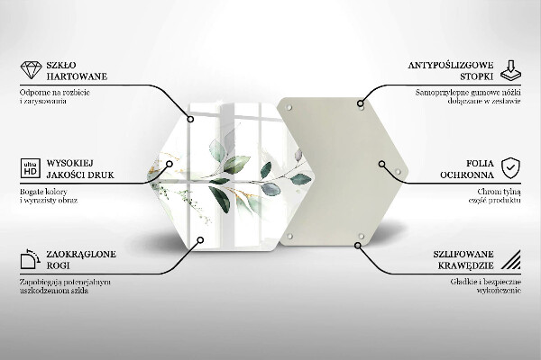 Tagliere in vetro Foglie ad acquerello
