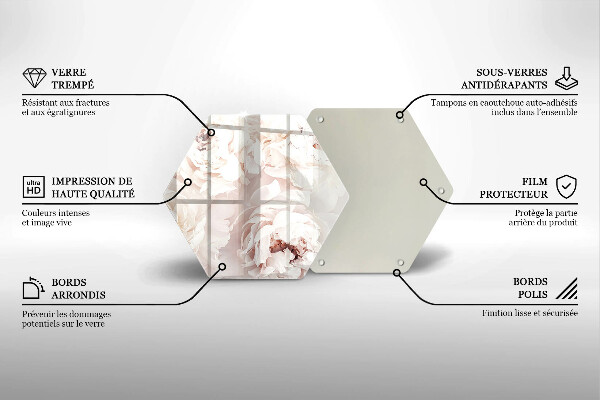 Tagliere in vetro Peonie pastello