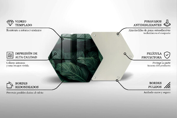 Tagliere in vetro Foglie scure