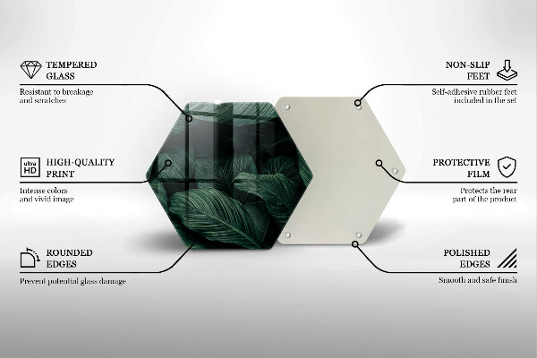 Tagliere in vetro Foglie scure