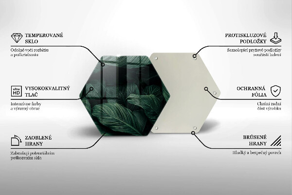 Tagliere in vetro Foglie scure