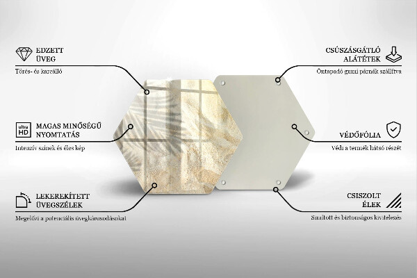 Tagliere in vetro Foglie di palma e sabbia
