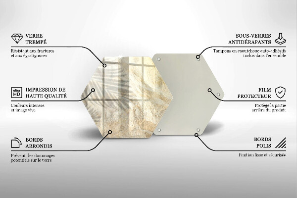 Tagliere in vetro Foglie di palma e sabbia