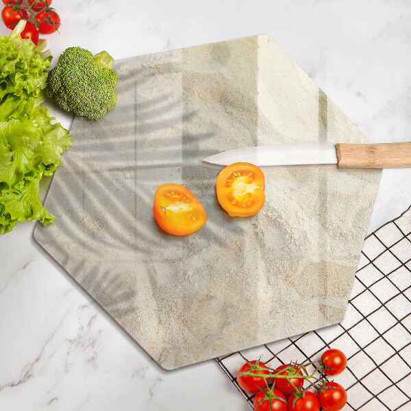 Tagliere in vetro Foglie di palma e sabbia