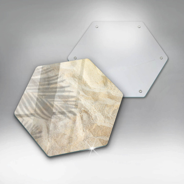 Tagliere in vetro Foglie di palma e sabbia