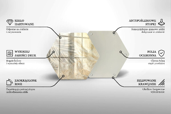 Tagliere in vetro Foglie di palma e sabbia
