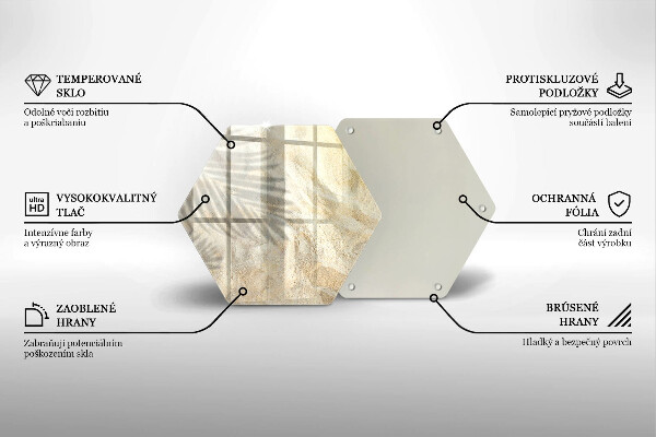 Tagliere in vetro Foglie di palma e sabbia