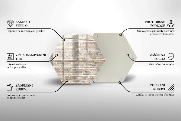 Tagliere in vetro Muro di mattoni luminosi