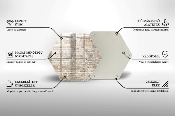 Tagliere in vetro Muro di mattoni luminosi