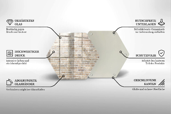 Tagliere in vetro Muro di mattoni luminosi
