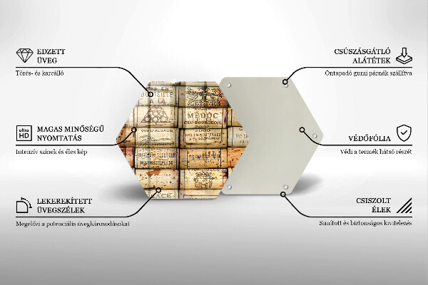 Tagliere in vetro Vecchi tappi per vino