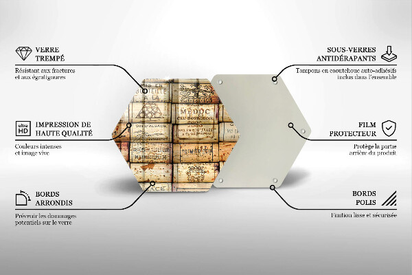 Tagliere in vetro Vecchi tappi per vino