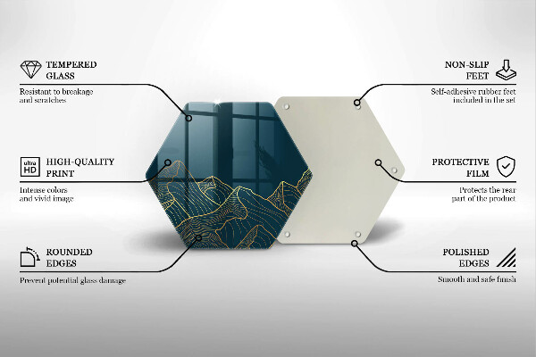 Tagliere in vetro Montagne astratte