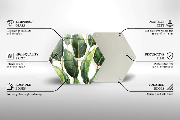 Tagliere in vetro Foglie di banana