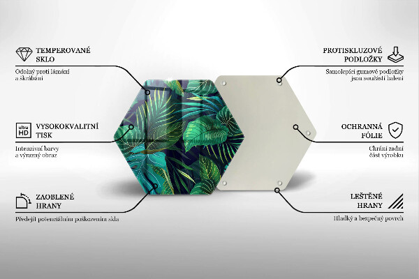 Tagliere in vetro Illustrazione delle foglie della giungla