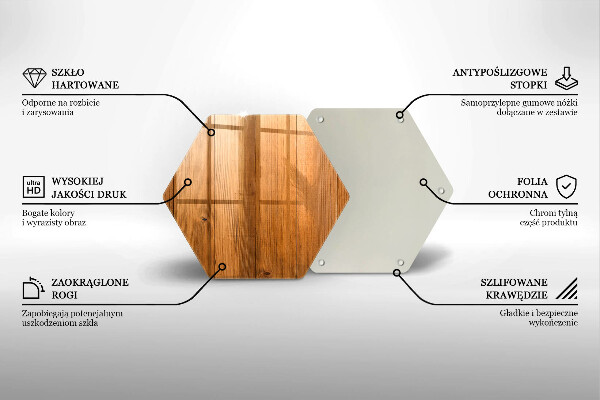 Tagliere in vetro Tavole di legno