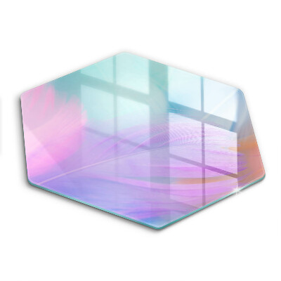 Tagliere in vetro Piume pastello