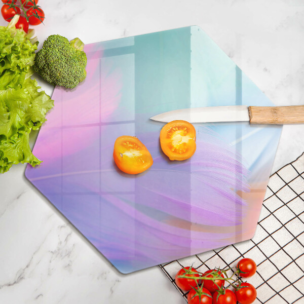 Tagliere in vetro Piume pastello