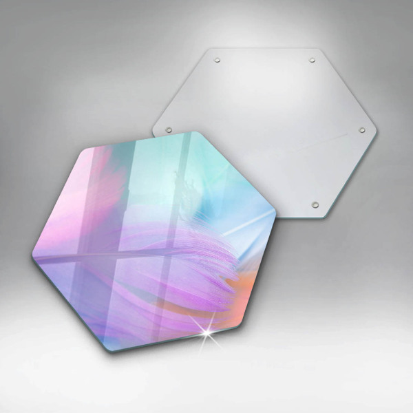 Tagliere in vetro Piume pastello