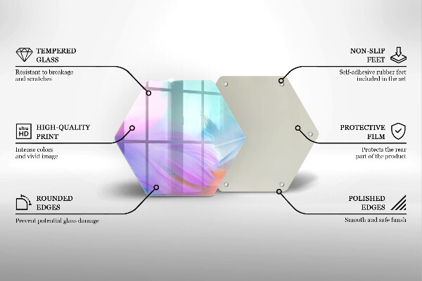 Tagliere in vetro Piume pastello