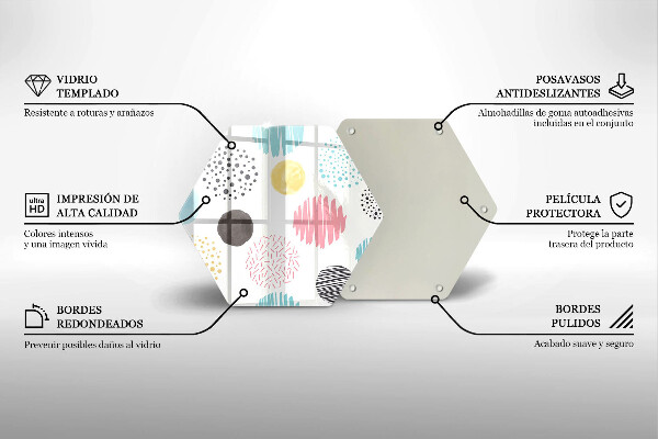 Tagliere in vetro Forme dipinte